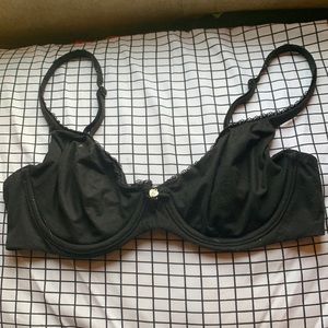 34C black, underwire, non-padded bra
